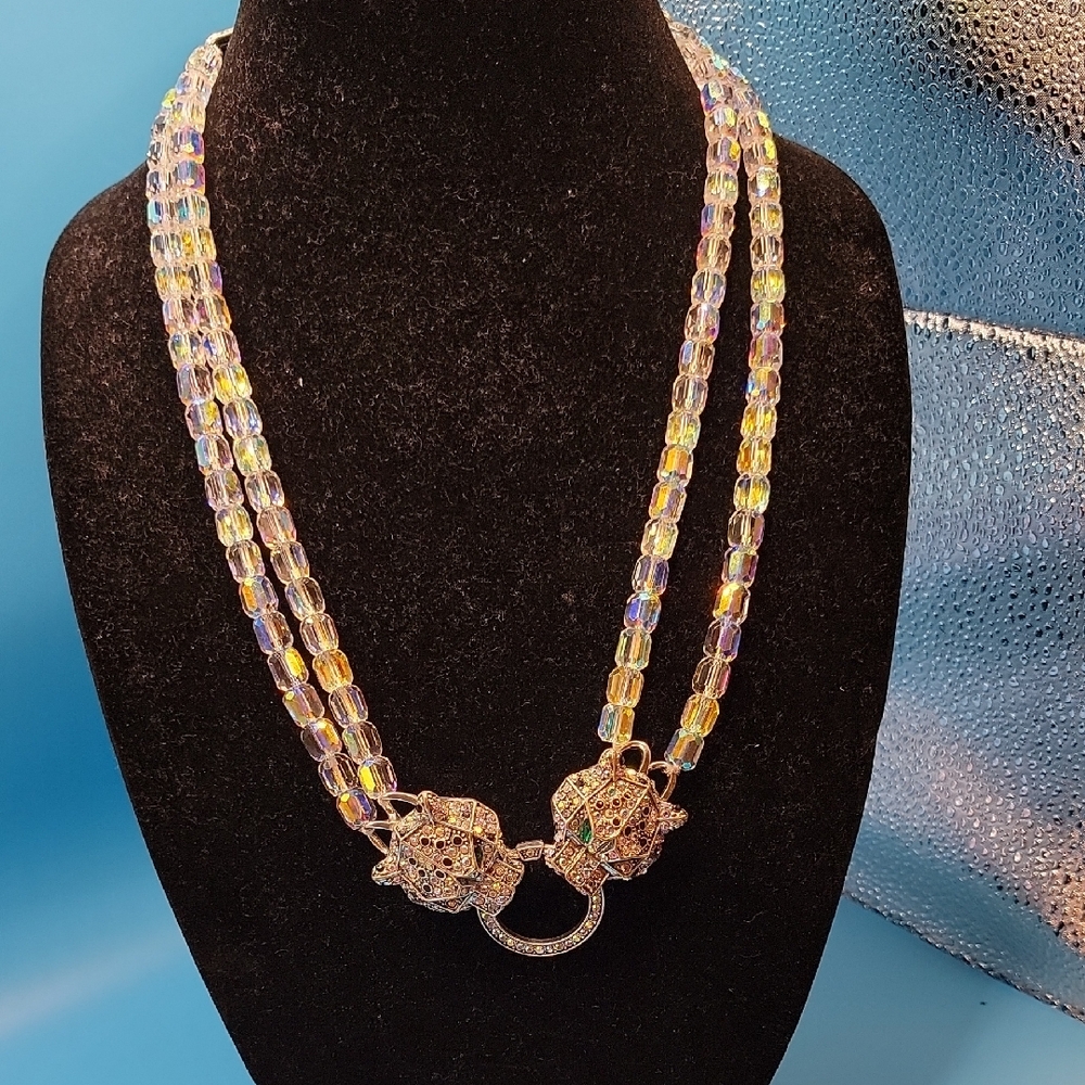 Elegant AB Crystals Multicolor Beaded Necklace